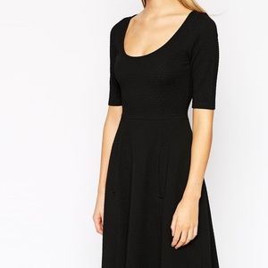 ASOS Midi Texture Skater Dress with Half Sleeve